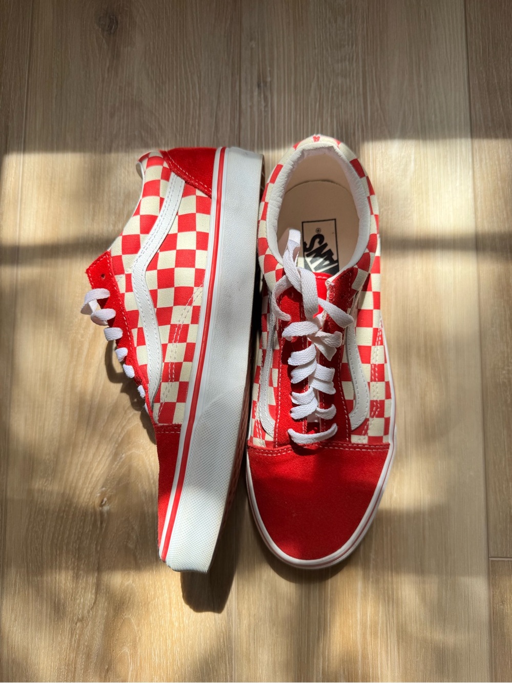 Vans Checkerboard Old Skool Sneakers - Red/White